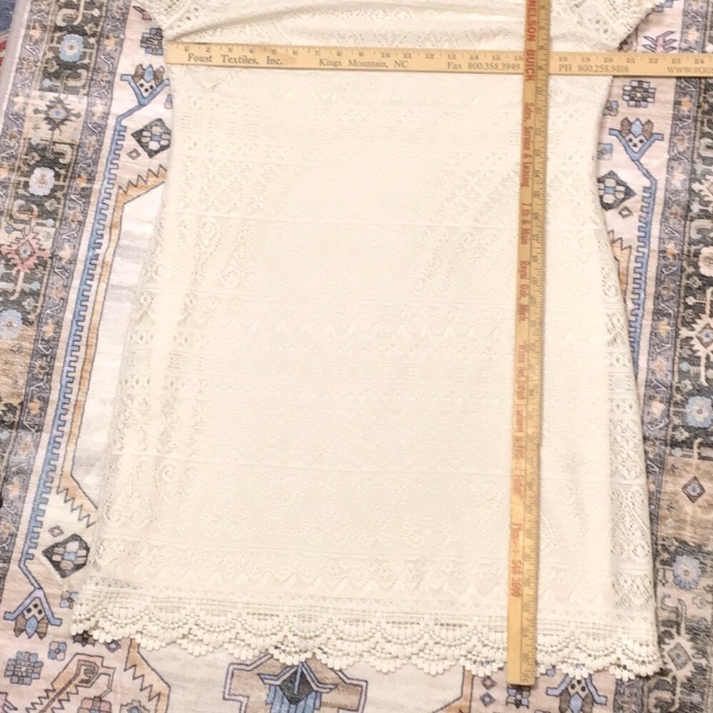 🤍 London Times Cream Lace Bateau Neckline Knee Length Sheath Dress Sz.14 - Picture 5 of 9